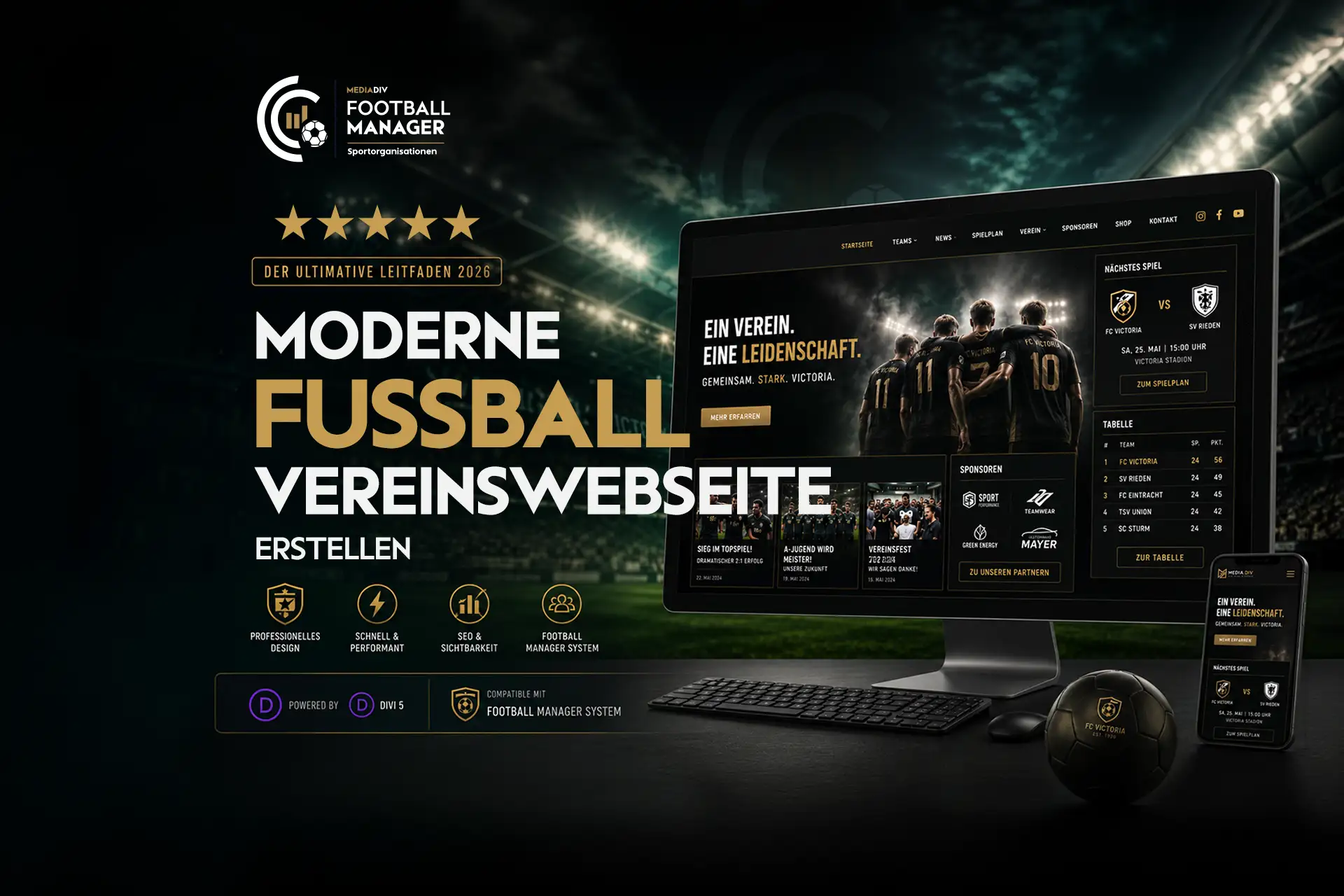 Moderne Fußball Vereinswebseite erstellen – Der ultimative Leitfaden für Vereine 2026